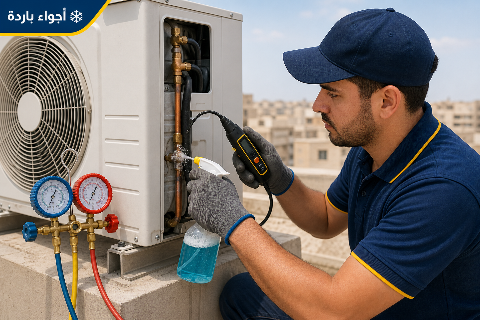 تسريب فريون التكييف: العلامات وطرق الكشف والإصلاح قبل الشحن